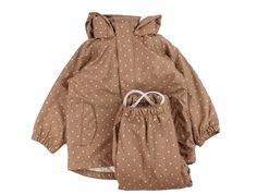 Lil Atelier beaver fur heart rain set with lining